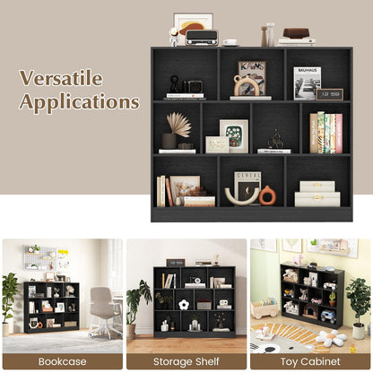 10-Cube Bookshelf Freestanding Storage Organizer with 2 Anti-Tipping Kits