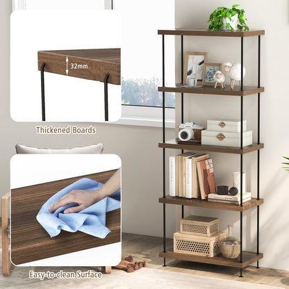 5-Tier Multipurpose Display Rack with Metal Frame for Living Room Home Office
