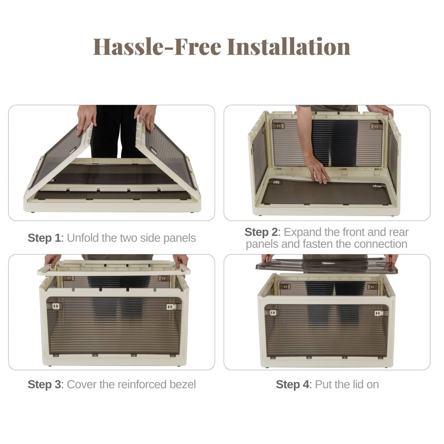 292 L Collapsible Storage Bins 3-Pack Stackable Storage Boxes with Lids