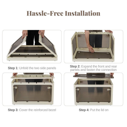 292 L Collapsible Storage Bins 3-Pack Stackable Storage Boxes with Lids