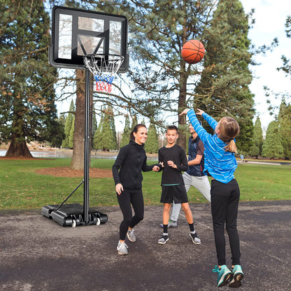 Portable Basketball Hoop with 1.35-3.05m Adjustable Height