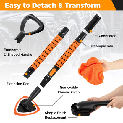 132 cm Car Wash Brush with Extendable Handle Vehicle Cleaning Set