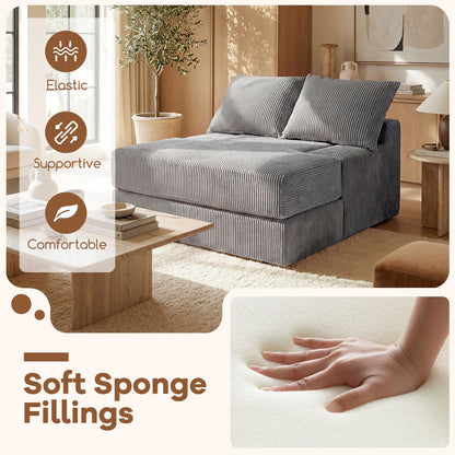 Folding Sofa Bed, Convertible Sleeper Chair Floor Sofa, No Assembly