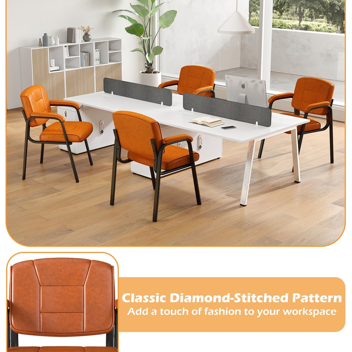 Set of 2 Big and Tall Guest Office Chair Waiting Room Chair for Reception Meeting