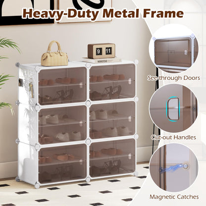 6/8/10 Tier Shoe Storage Cabinet with Removable Shelves