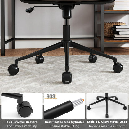 PU Leather Upholstered Office Chair with Button Tufted Back