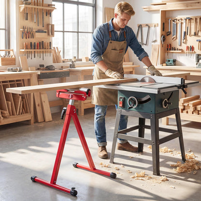 2-Pack Folding Roller Stands, 115KG Load Capacity Per Stand, 72-114cm Adjustable Height