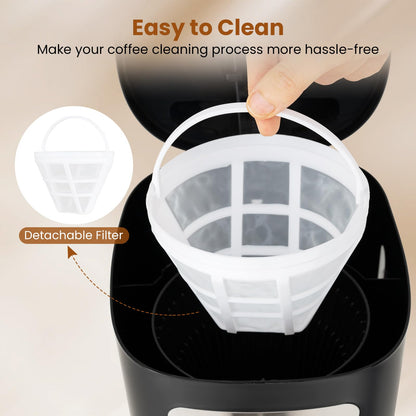1.5L Filter Coffee Machine, Drip Coffee Maker with Reusable Filter