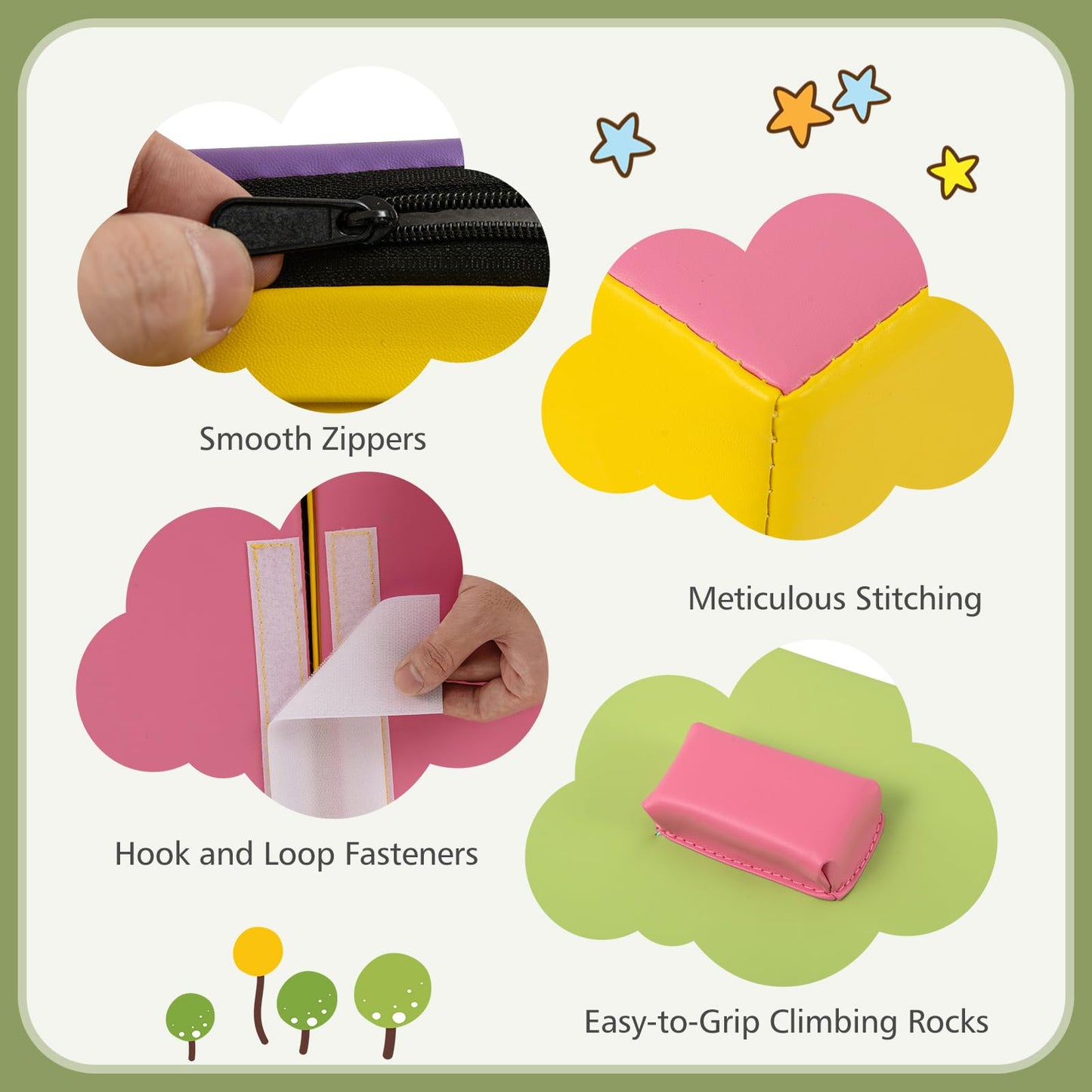 6 Piece Foam Climbing Toys for Toddlers with PU Leather Cover