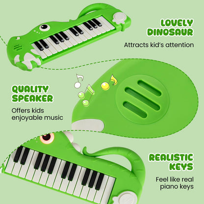 Kids Piano Keyboard, 25 Key Portable Digital Piano with Built-in Music & Light