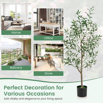 130cm Tall Artificial Olive Tree with Realistic Fruits