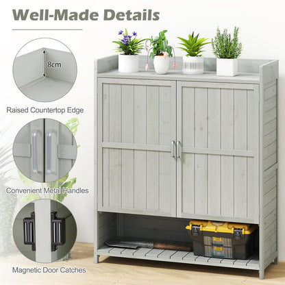 Wooden Garden Shed, Outdoor Tool Storage Shed with Removable Shelves