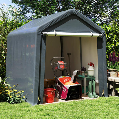 Outdoor Portable Storage Shelter with Roll up Zipper Door