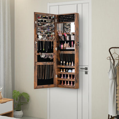 110 cm Jewelry Mirror Cabinet with Full-length Mirror and Interior Makeup Mirror