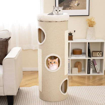 4-Level Cat House for Indoor Cats with Removable Perch