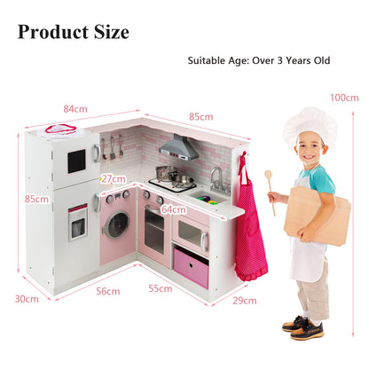Kids Corner Kitchen Playset with Apron and Chef Hat