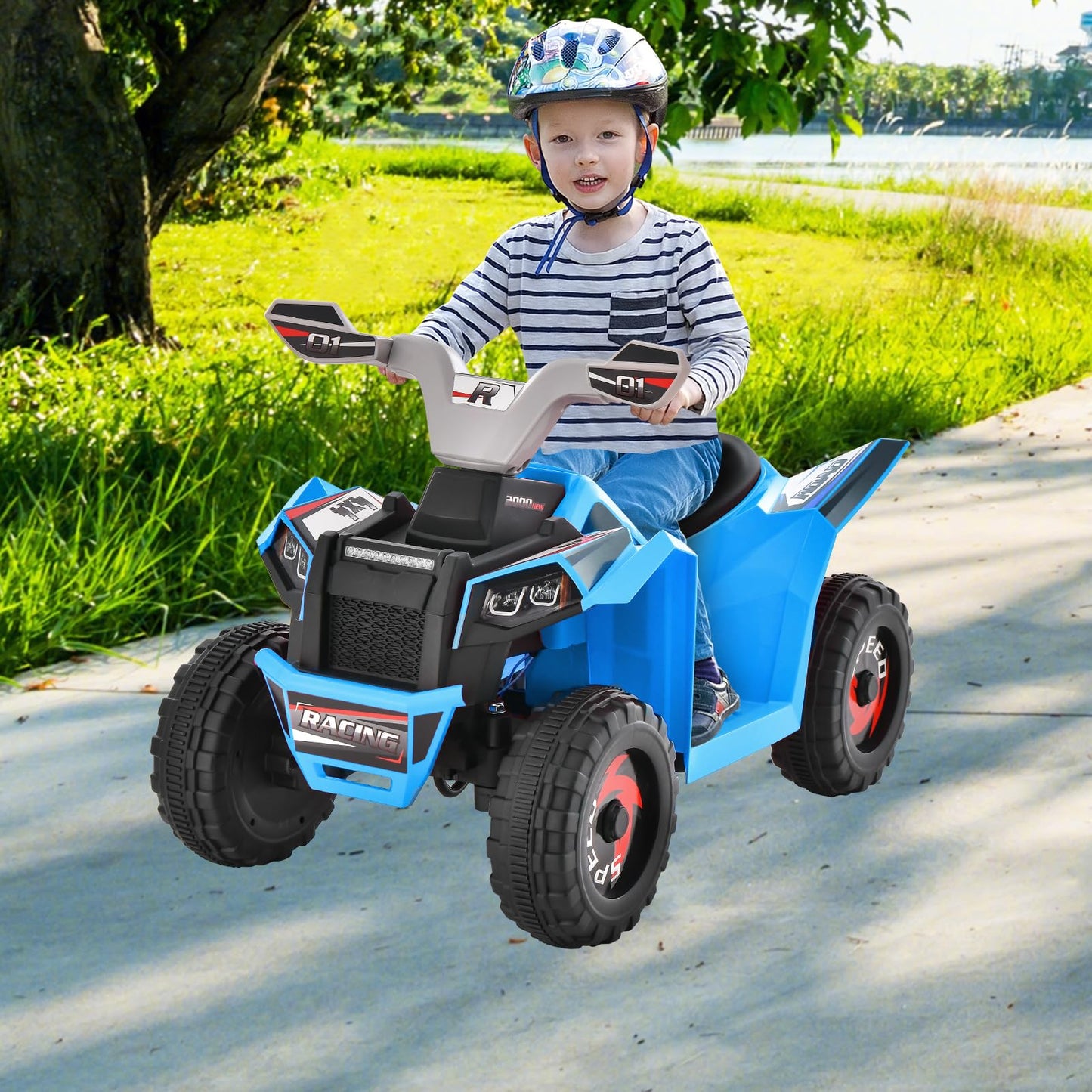 Kids Ride on ATV with Direction Control Large Seat