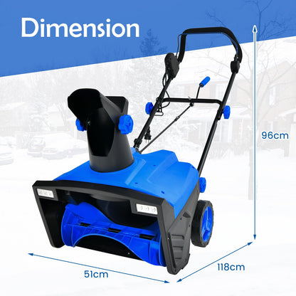 Electric Walk-behind Snow Blower with Dual LED Lights and Rotating Chute