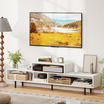 3 Cubby TV Stand Entertainment Center with Compartments