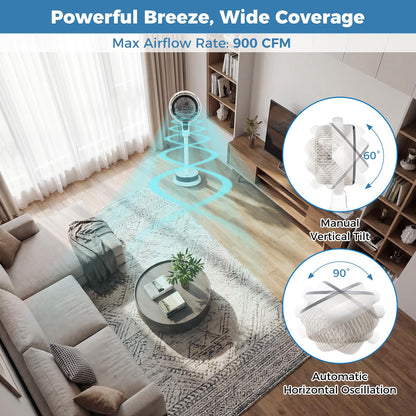 Misting Pedestal Fan with 90° Auto Oscillation and 8 Speeds