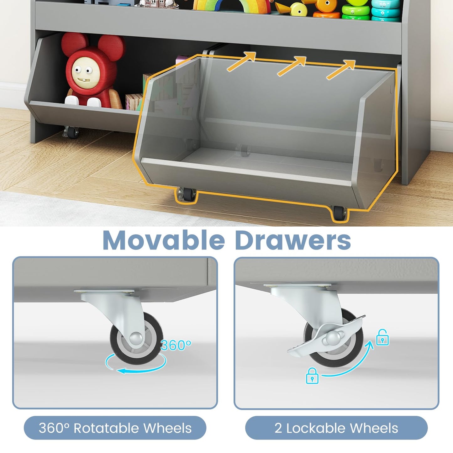 Toy Storage Organizer Kids Bookcase Display Shelf