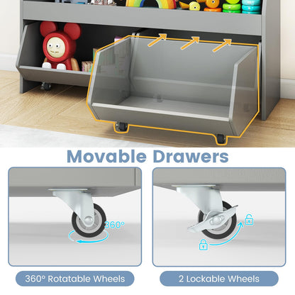 Toy Storage Organizer Kids Bookcase Display Shelf