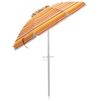 GiantexUK Portable Beach Umbrella, 2M Garden Parasol with UPF 50+ Sun Protection, Tilt Crank and Carry Bag