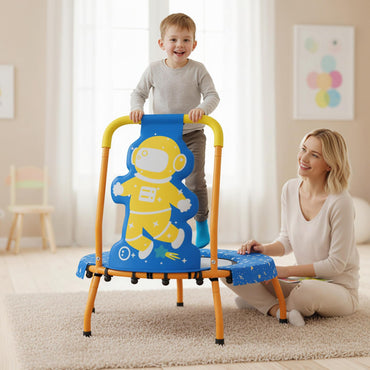 EN71 Certified Cute Children Trampoline with Foam Padded Handle