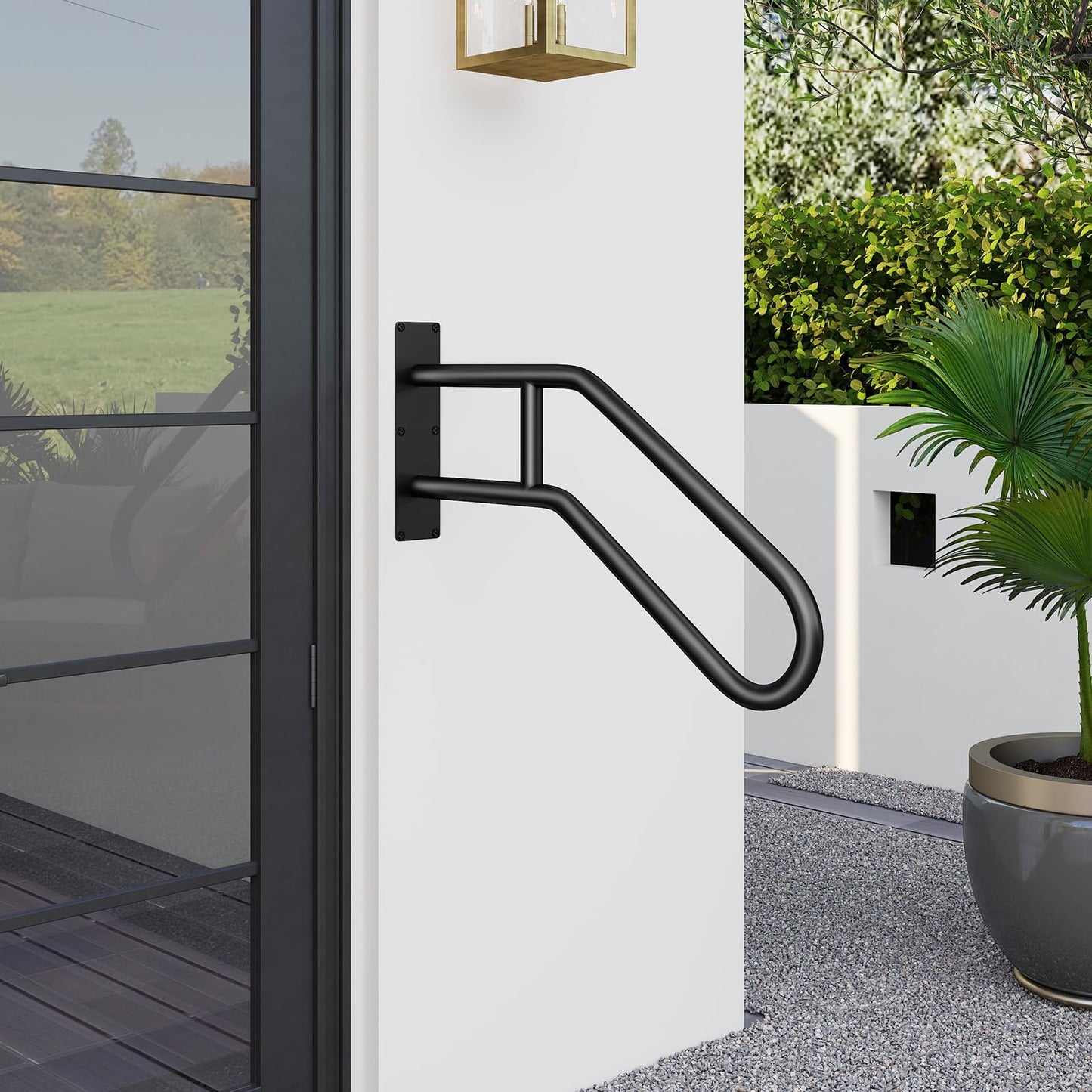 Giantex Handrail for Outdoor Steps Wall Mount Non-Slip Safety Railings for 1-3 Steps