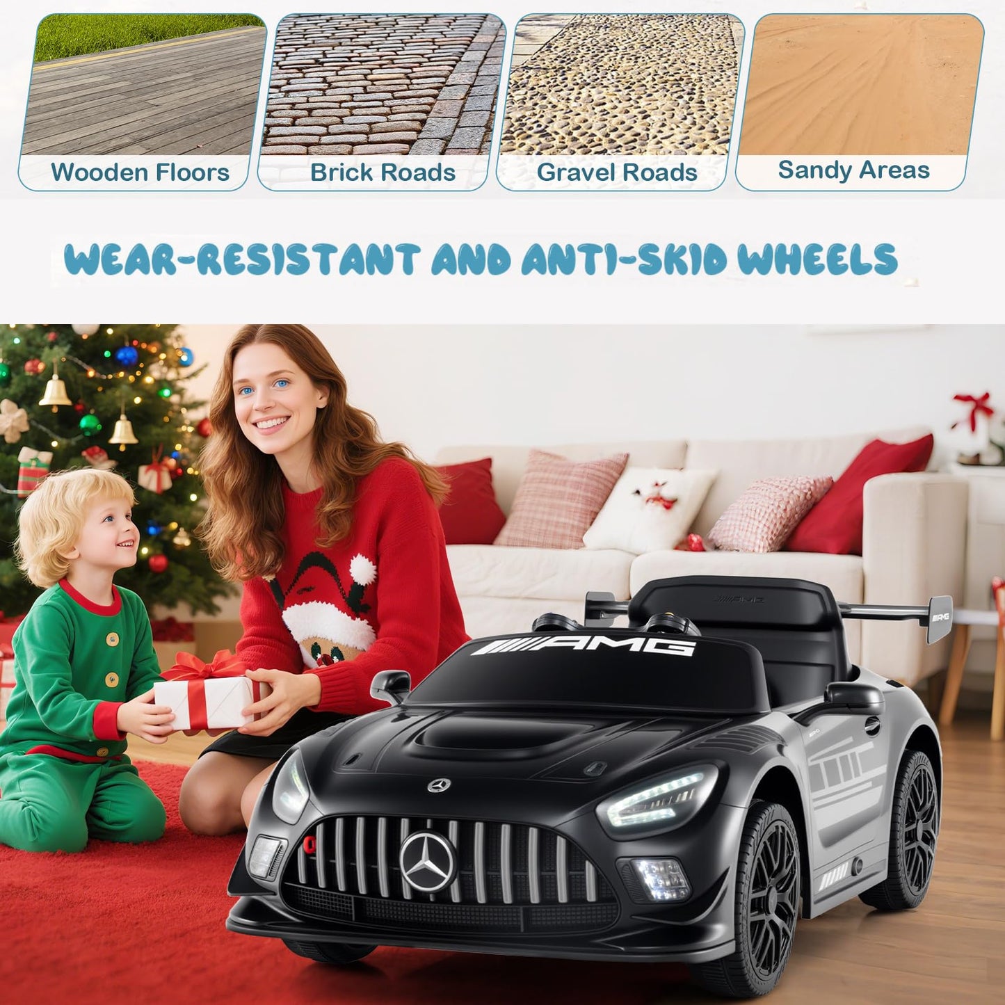 12V Kids Powered Ride on Car Benz GT3 with Spoiler and Remote Control