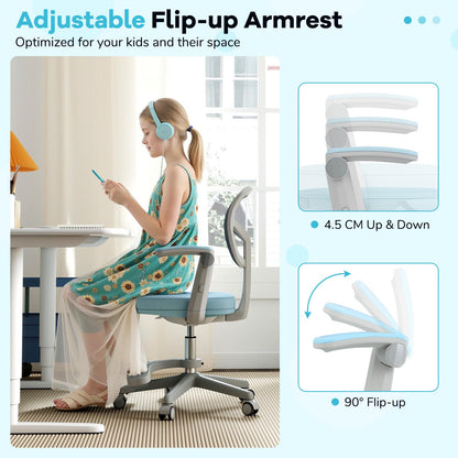 Kids Desk Chair Children Study Chair with Adjustable Height Armrest and Footrest