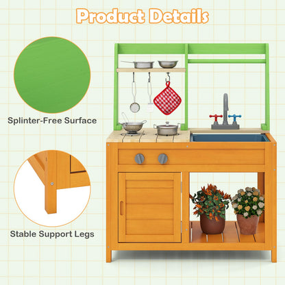 Wooden Kids Toy Kitchen with Realistic Stoves
