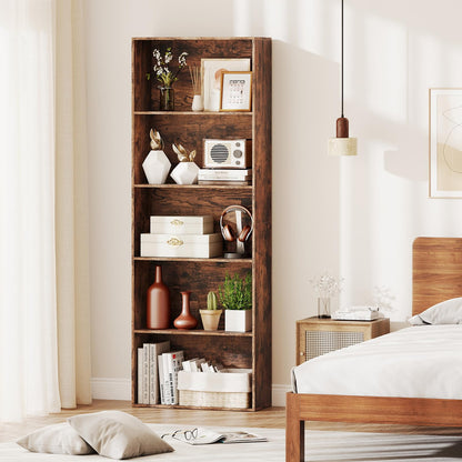 5-Tier Bookshelf with Freestanding Display Shelf and Storage Organizer for Living Room