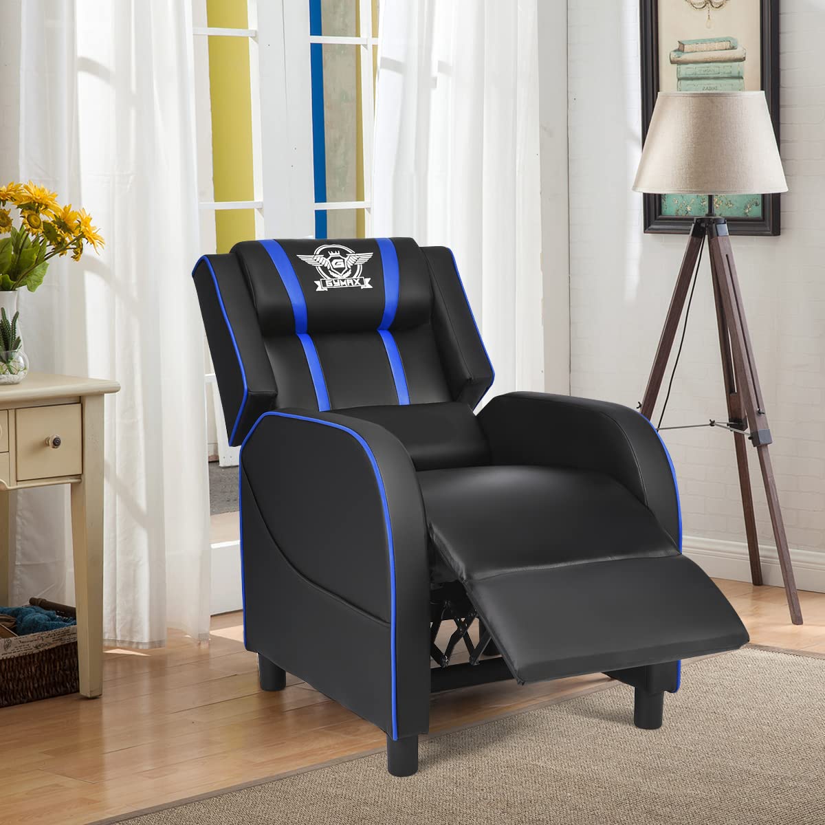 Adjustable Gaming Chair with Footrest Headrest and Lumbar Support