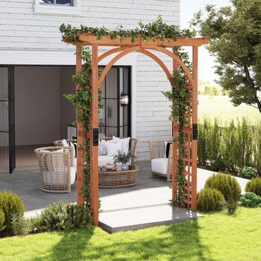 Wooden Garden Arch Entryway Trellis Pergola Arbour(160 x 60 x 215cm)