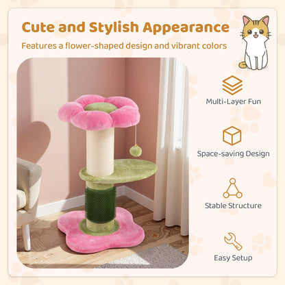 Cat Tree, Multi-Layer Cats Tower with Padded Plush Perch