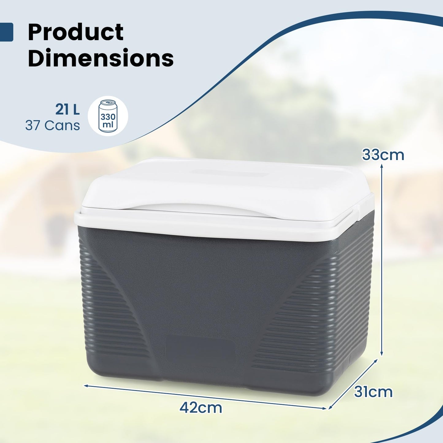 41 L Portable Hard Cooler Box, Heavy Duty Ice Chest