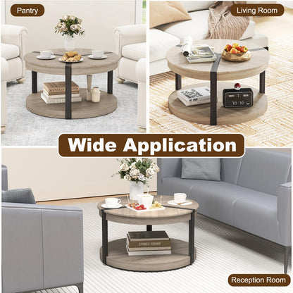 2-Tier 88cm Rubber Wood Cocktail Center Accent Tea End Sofa Side Table