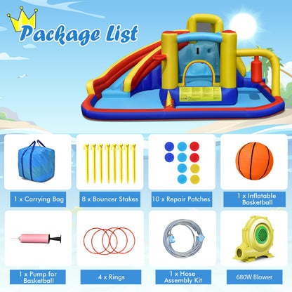 Large Water Bounce House with Air Blower Blow up Inflatables Park for Kids