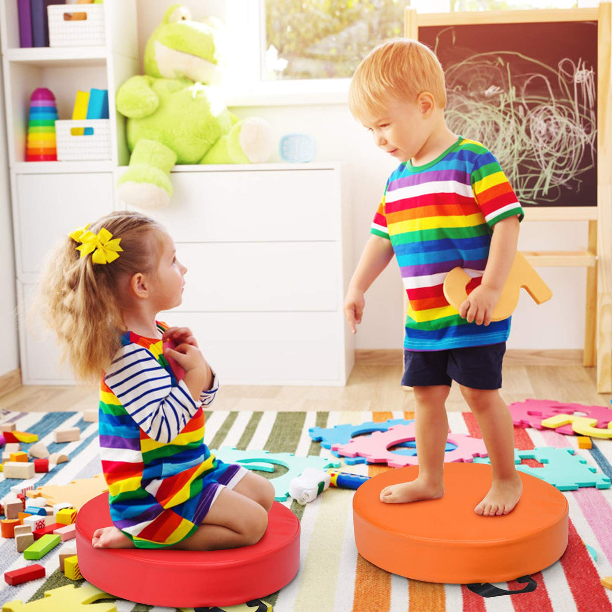 6 Pieces Kids Seat Cushions with Handle