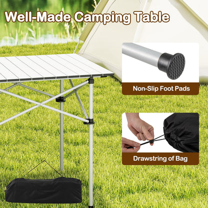 Folding Roll-up Aluminium Camping Table for 4