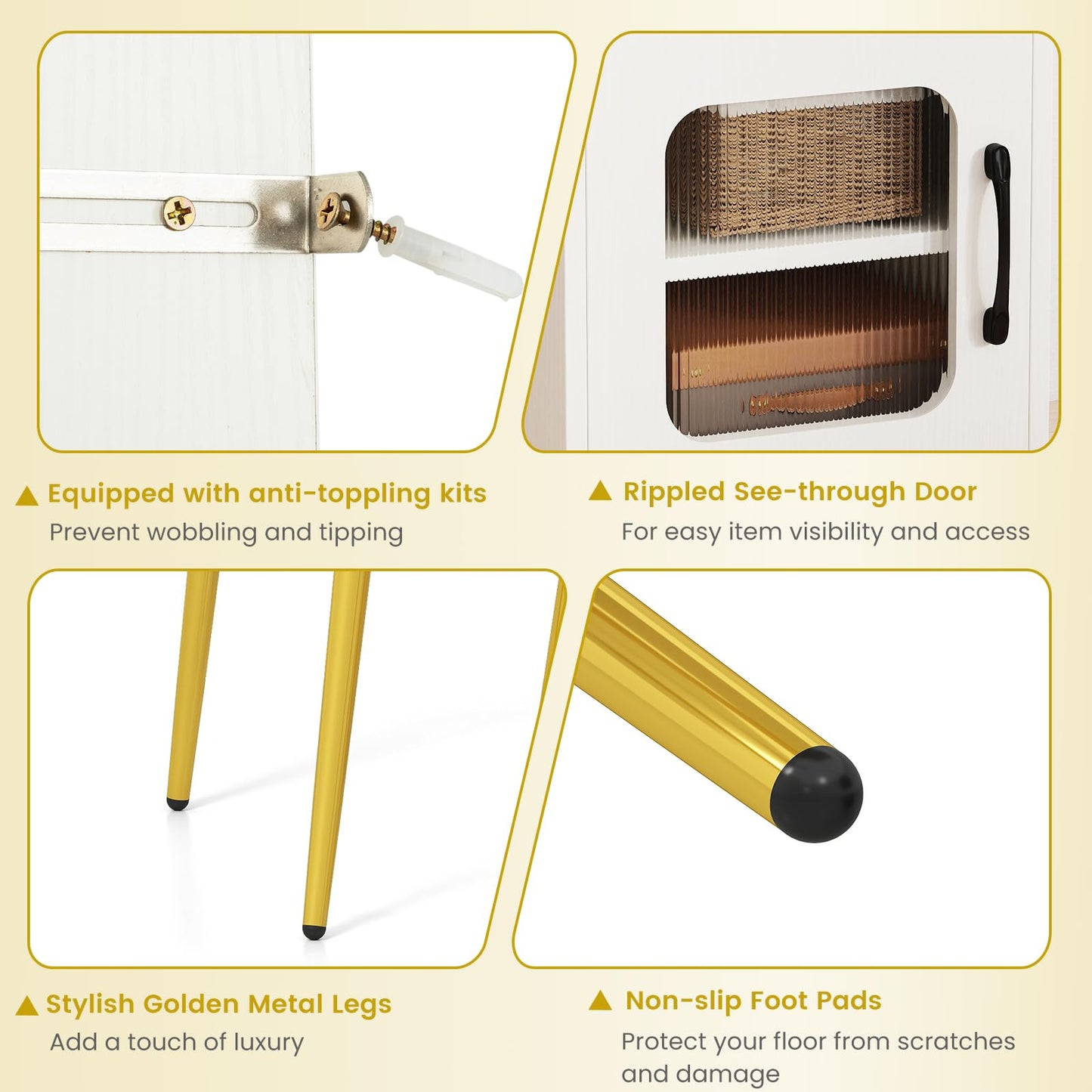 Dressing Table with LED Mirror and Stool, Makeup Table Vanity Desk Set