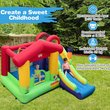 Inflatable Bouncy Castle, Kids Jumping House with Air Blower, Slide