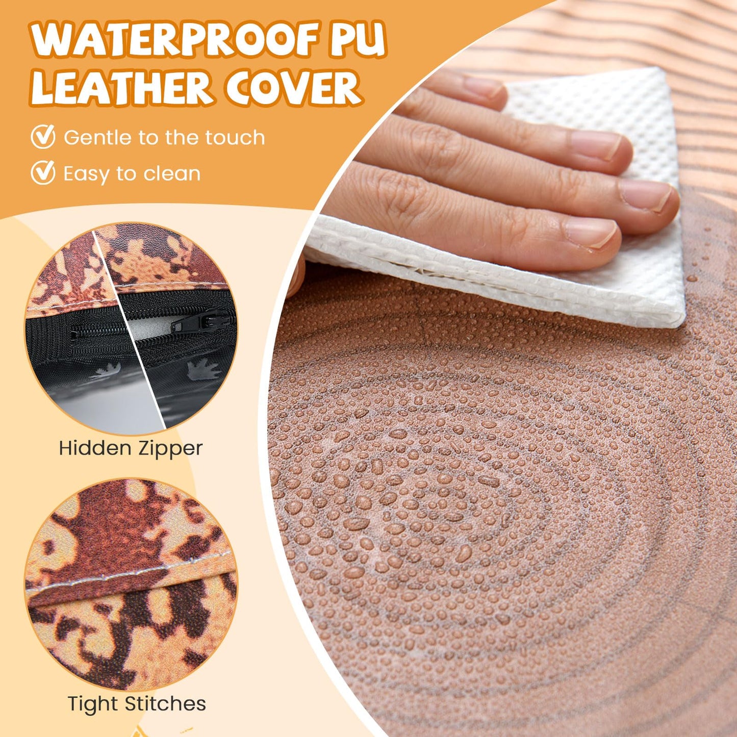 3 PCS Tree Stump Stool Set Round Flexible Seatings