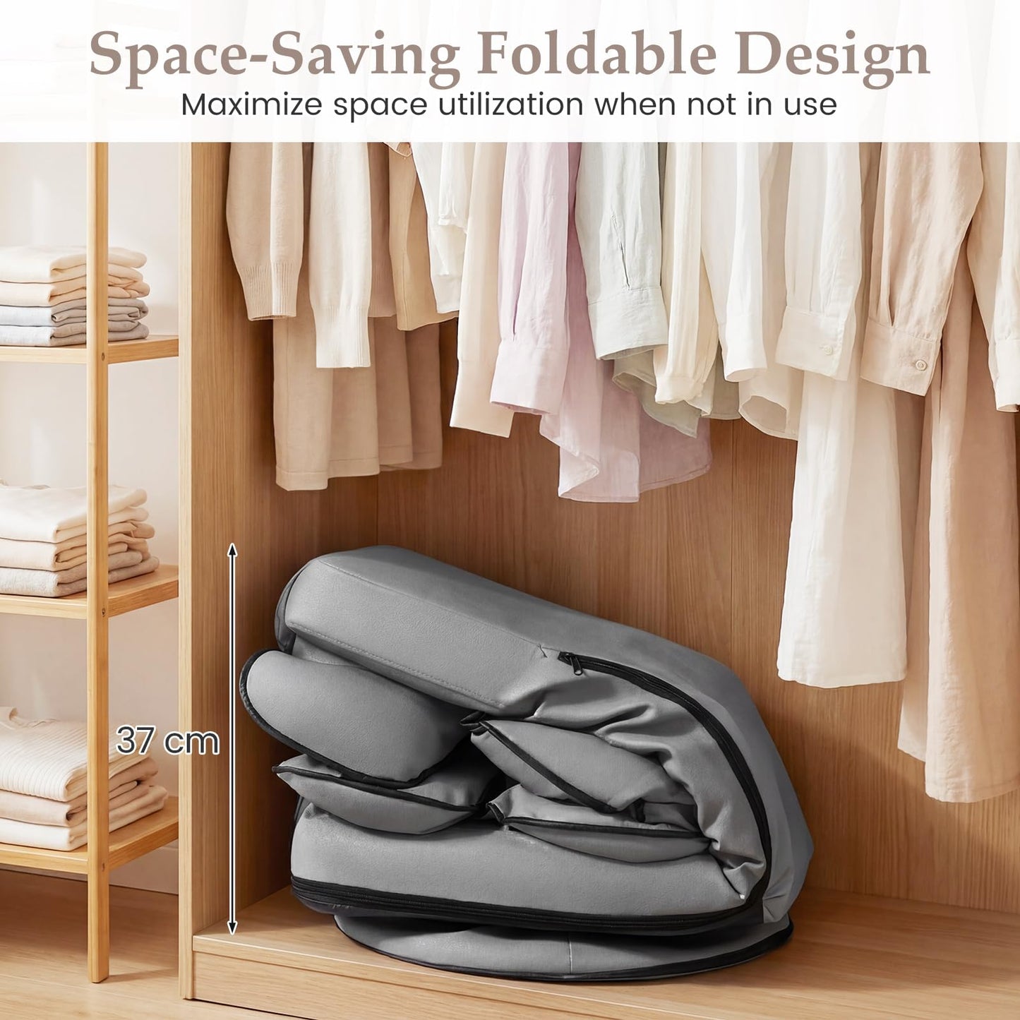 360° Swivel Floor Gaming Chair Bed, 6 Adjustable Positions