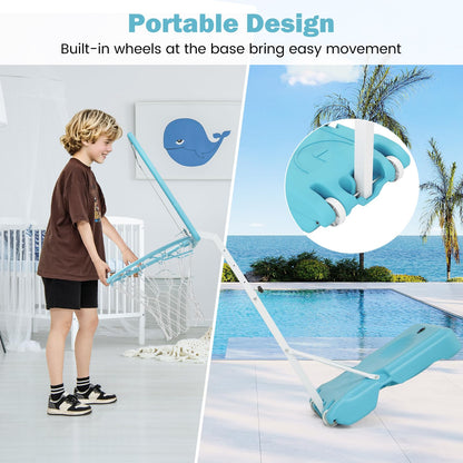 Pool Basketball Hoop Poolside Basketball Goal with 83 cm Shatterproof Backboard