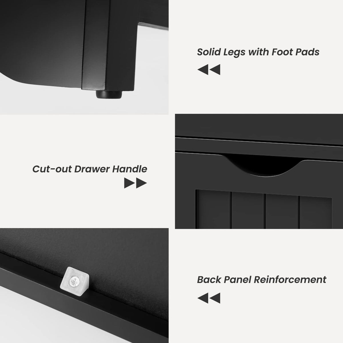 Bathroom Floor Cabinet with 3 Drawers and Cut-Off Handle