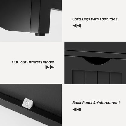 Bathroom Floor Cabinet with 3 Drawers and Cut-Off Handle