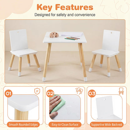 Kids Table and Chair Set, Children Activity Table with 2 Chairs