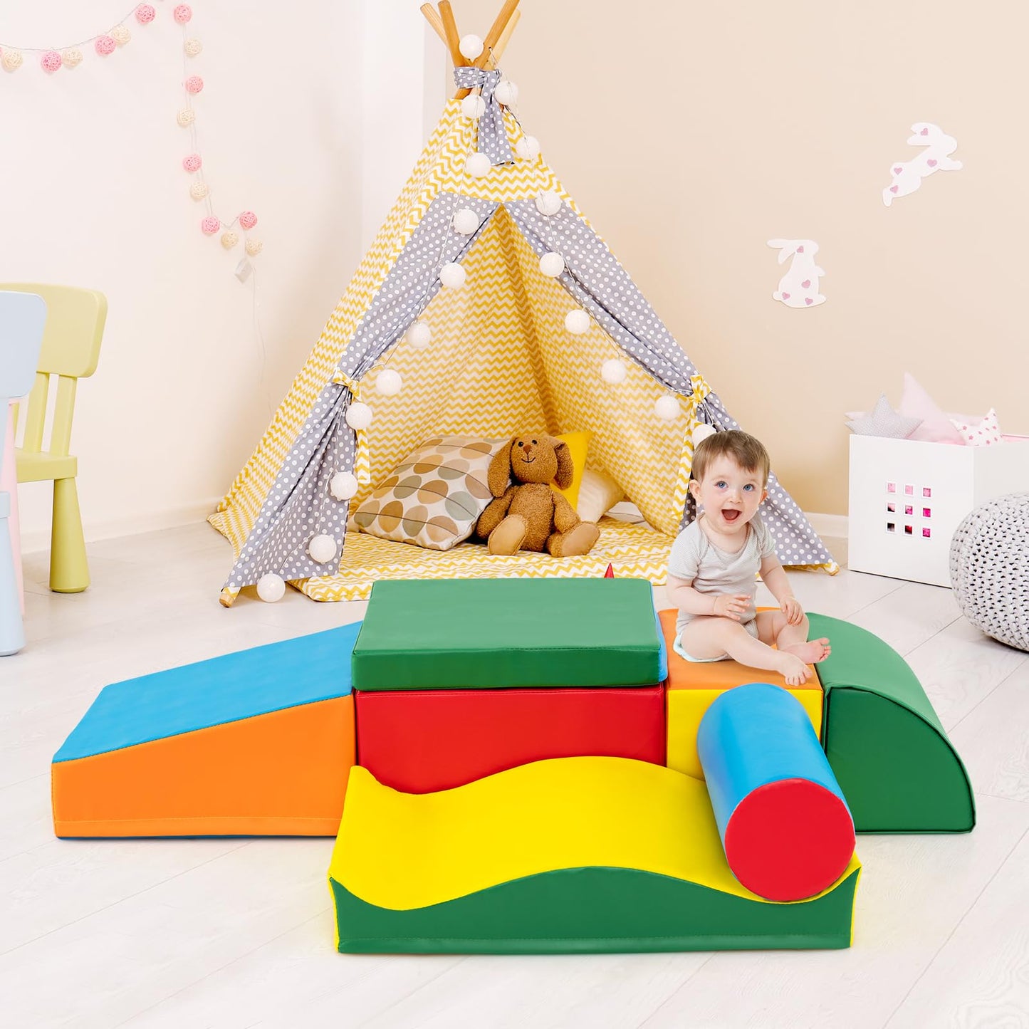 7 Pieces Toddler Climb and Crawl Foam Play Set